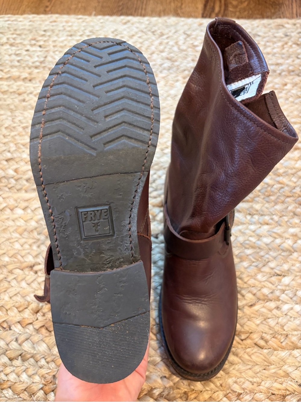 Frye Veronica Slouch Booties | Ankle Boots Leather Slip-on | Size 7 - Picture 3 of 8